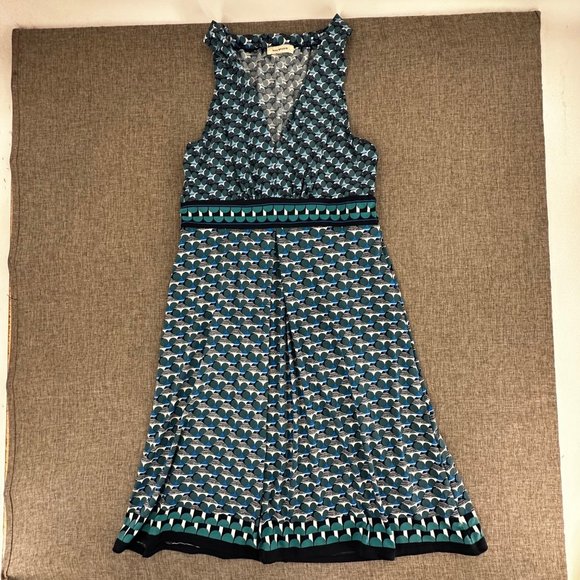 Max Studio Midi Dress Sleeveless V-Neckline Green White Black Small Polyester Sp - Picture 1 of 12
